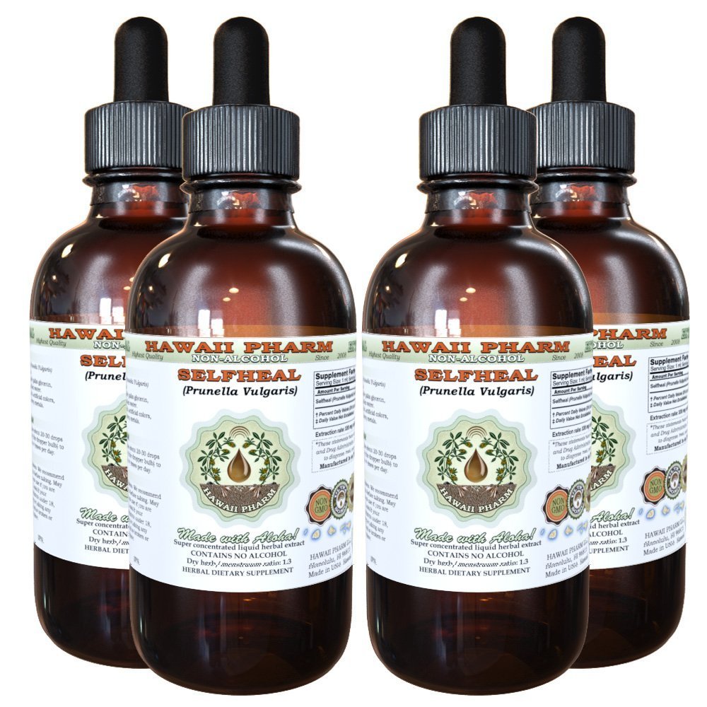 Selfheal Alcohol-free Liquid Extract, Organic Selfheal (Prunella Vulgaris) Αποξηραμένο Βότανο Συμπλήρωμα Γλυκερίτη Φυσικό βοτανικό, Hawaii Pharm, USA 4x4 fl.oz