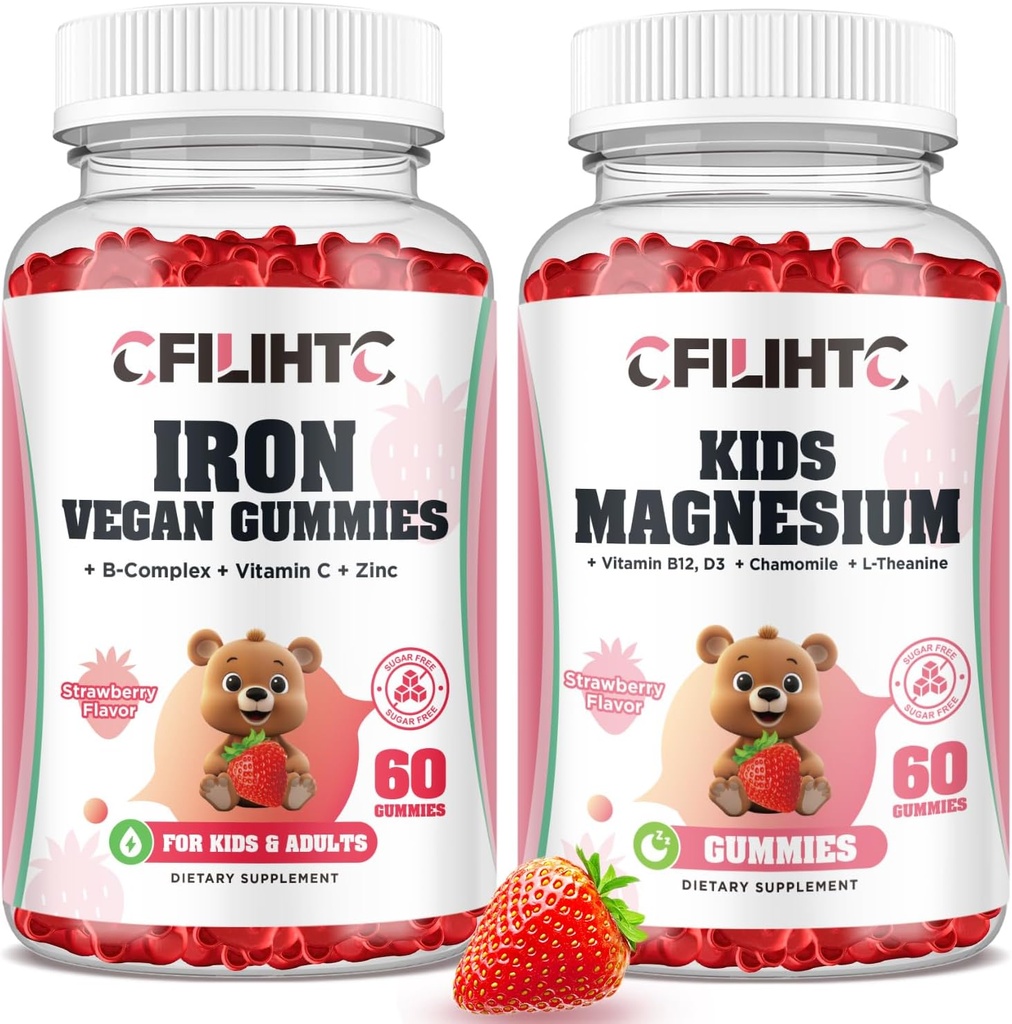 Magnezyum Glycinate Gummies for Kids & Iron Gummies Supplement for Women Kids Kids