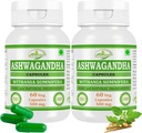 Ashwagandha (Withania Somnifera) Erkekler ve Kadınlar için Kapsüller | Ayurvedic Herbal Supplement | hizmet başına 500 mg | 60 Veggie Capsules | Made with Natural Ashwagandha Root (2 Şişes 60 Capsules)