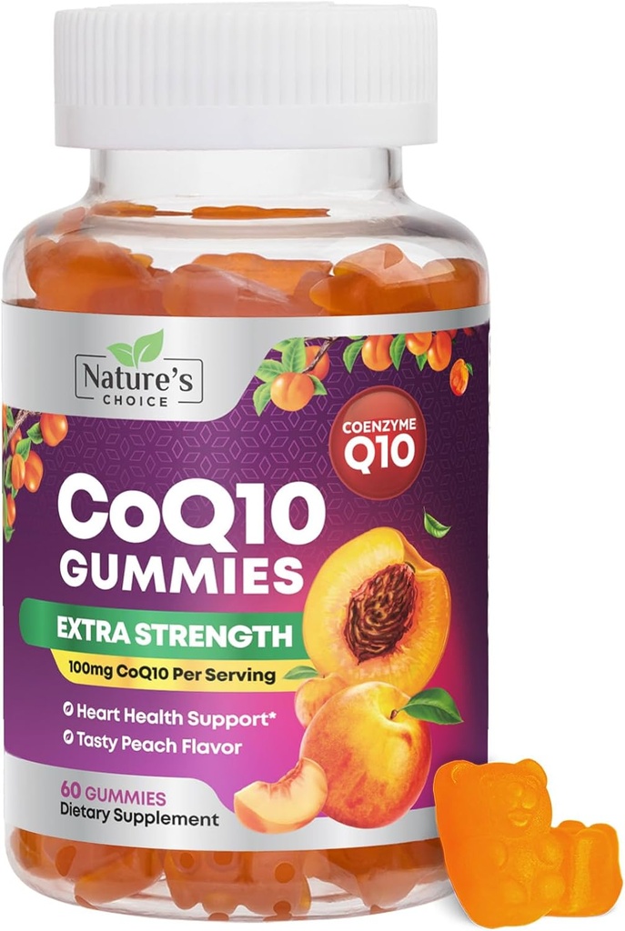 100 mg Yetişkinler için CoQ10 Gummies - 3X Güçlü, Yüksek Abhidrasyon, Kalp Sağlığı Desteği ve Enerji Üretimi için Antioksi Supplement, Ultra Coenzyme Q10 Vitaminleri, Coq 10 Supplements - 60 CoQ10 Gummies