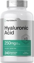 Horbäach Hyaluronic Acid Capsules | 250 mg | 240 Count | Non-GMO ve Gluten Free Supplement Supplement