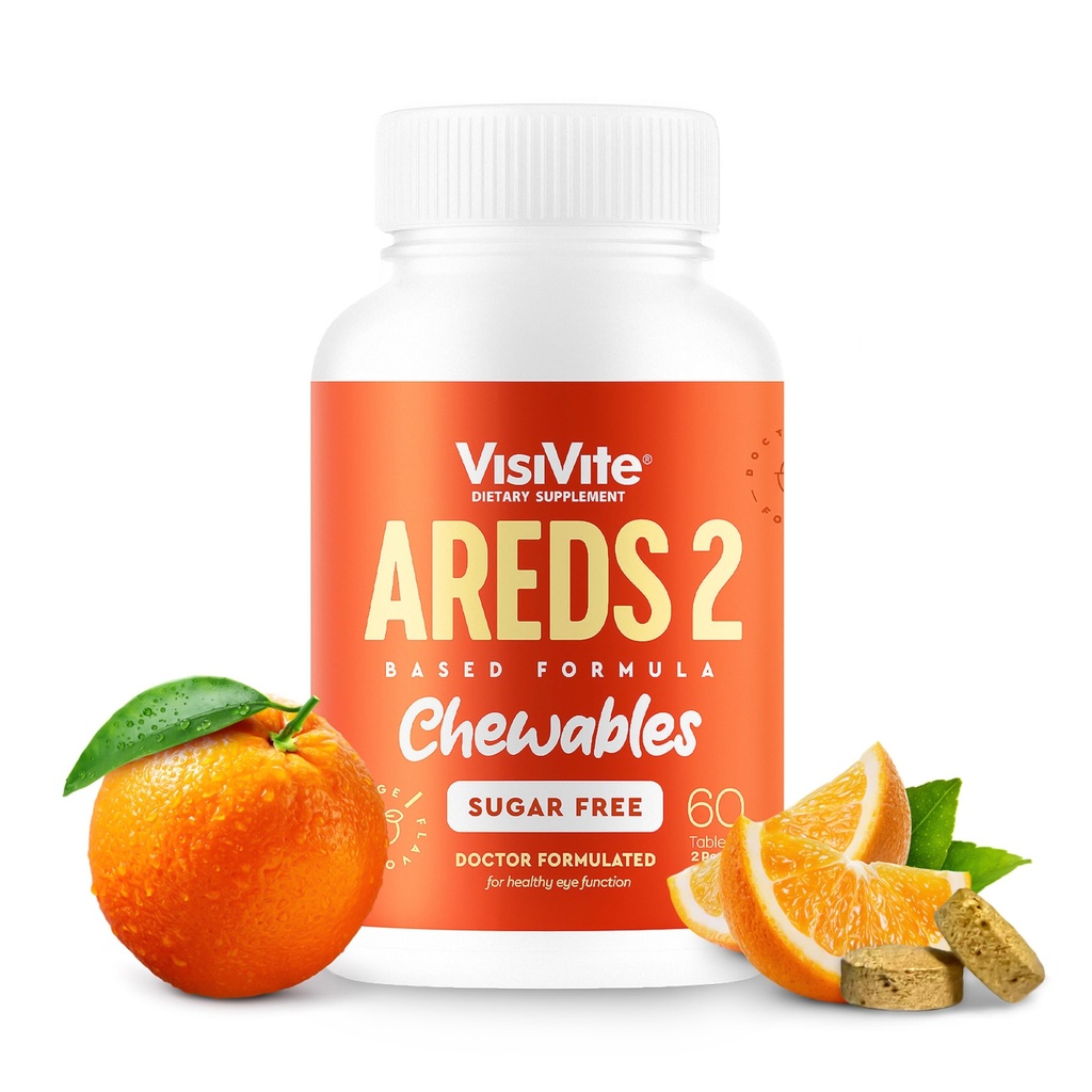 AREDS 2 Sugar-Free Eye Vitamins - Gözler için Lutein Gummies - Eye Health için Lutein - Premium Sugar-Free Eye Vitamins - Eye Care Supplements for Yetişkinler (Chewable Tabletler)