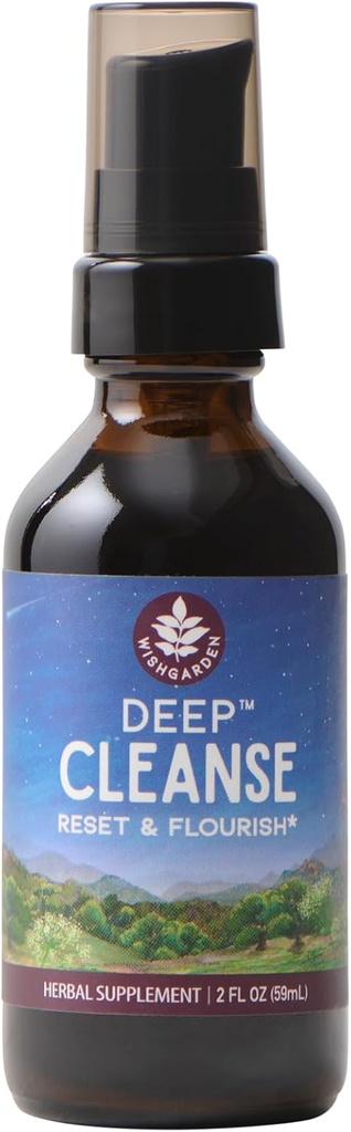 WishGarden Herbs Deep Cleanse - Plant-Based Herbal Cleansing Supplement with Organic Milk Thistle Seed & Burdock Root The Organ Cleansing, Supports Liver, Kidney, Lymph & Cellular Health, 2oz