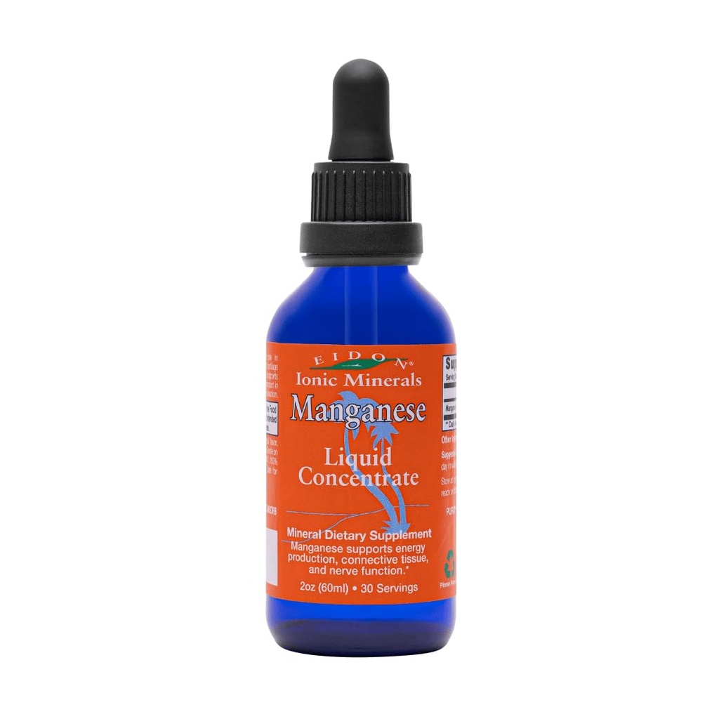 Eidon Ionic Minerals Liquid Manganese - Manganese Chloride Drops Supplement, Mineral Su, Destekler Bone ve Cartilage Health, Energy and Strength, Proper Digestive Tract Function, 2 ozz