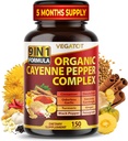 Organik Cayenne Pepper 9IN1 Kompleksi Cinnamon, Ginger, Turmeric for General Health, Immune System, Digestion Wellness (150 $ 1))