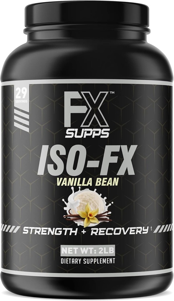FX SUPPS ISO-FX% 100 Isolate Whey protein Toz (Vanilla) İdeal Post Workout Recovery Supplement with Kompleks BCAA & EAA Blend for Men and Women, Supports Muscle Recovery and Growth, 2.0 Pound