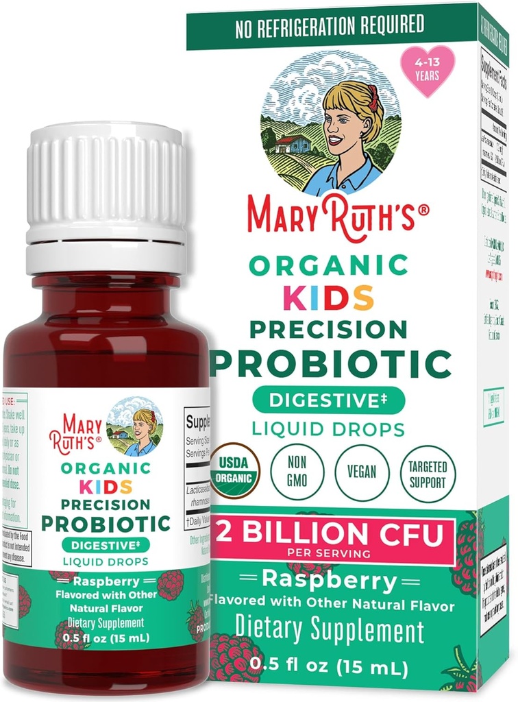 MaryRuth Organics USDA Organic Liquid Kids Probiyotik Drops | Digestive Health | Gut Health | Çocuklar Immune Support Supplement | Genel Sağlık ve Sağlık | GMO | Vegan | 30 Hizmet