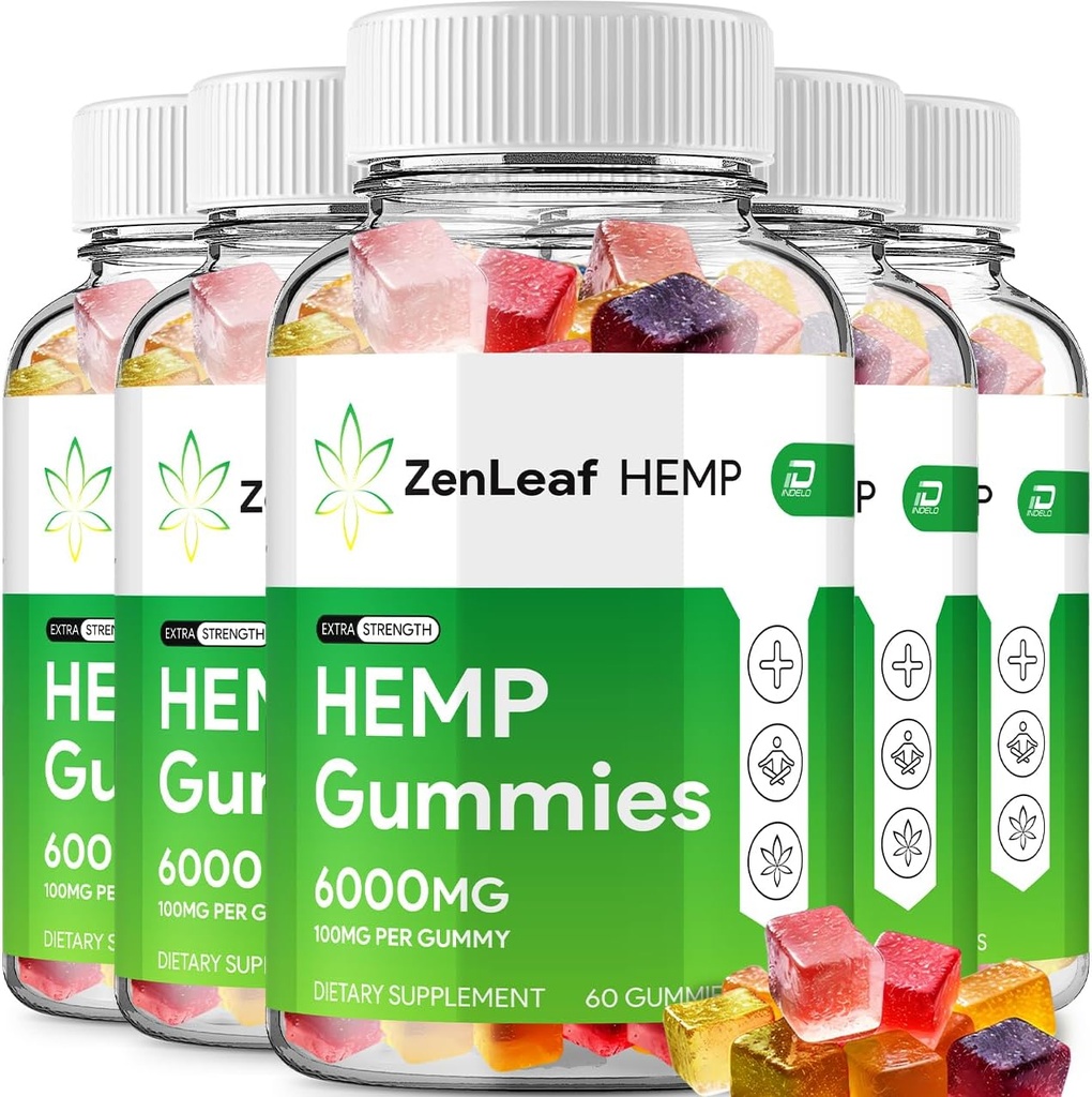 Zen Leaf Hemp Gummies - Hemp Seed Extract ZenLeaf Hemp Gummies Tinnitus Herbal Supplement, Health and Wellness Support, All Natural Zen Leaf Hemp Gummy (5 Pack - 300 Gummies)