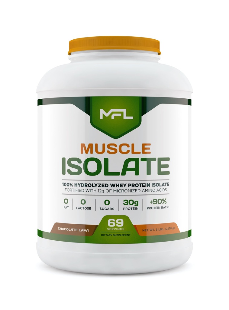MFL% 100 Isolate protein l 30g of protein l 12g Amino Asits l Keto Friendly l Low Carbs l 5 lbs. (Chocolate Lava)