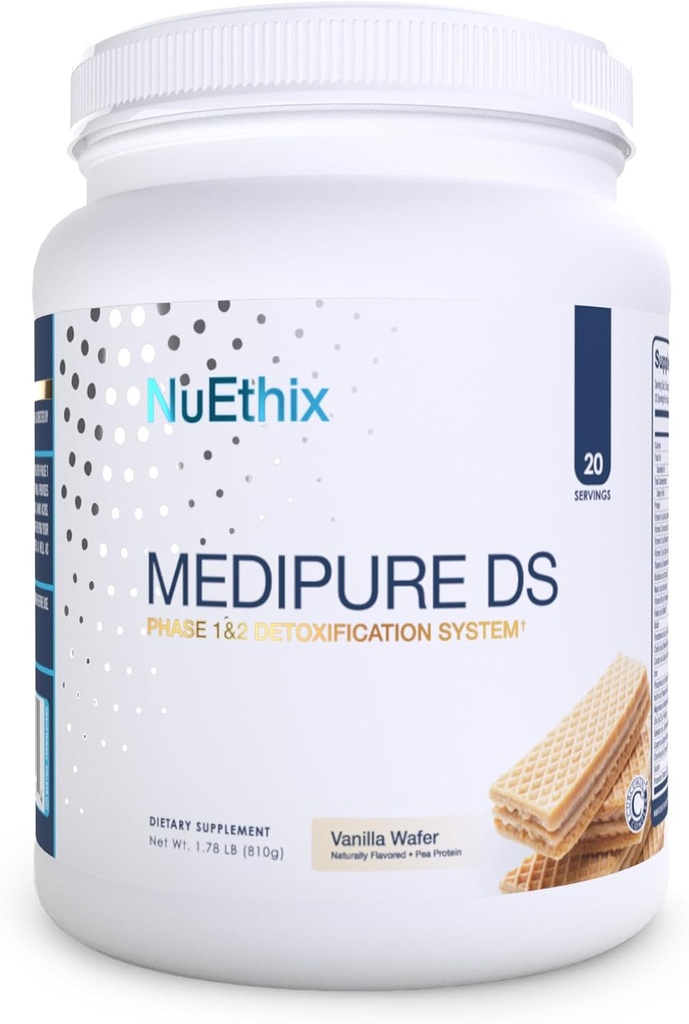 NuEthix Formulations Medipure DS, Pea Protein Aşama 1 & 2 Detoxification System ile birlikte, Vücut Doğal Detoxification Sürecini Desteklemek için Tamam, Vanilla Wafer (Non-Caffeinated)