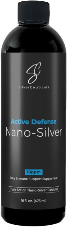 Colloidal Silver w/Nano Teknolojisi - 10ppm 16oz - 8X Daha Etkili - Doğal Immune Desteği - Hasta Günlerini Kurtar - 5 & Up - Outperforms Higher PPM Silvers - No Taste & Chicken - 3rd Parti Tested