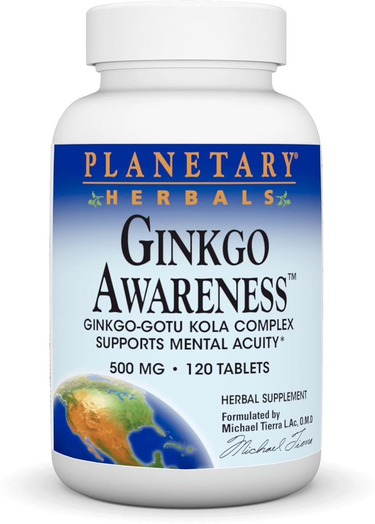 Planetary Herbals Ginkgo δισκία ευαισθητοποίησης, 120 κόμης