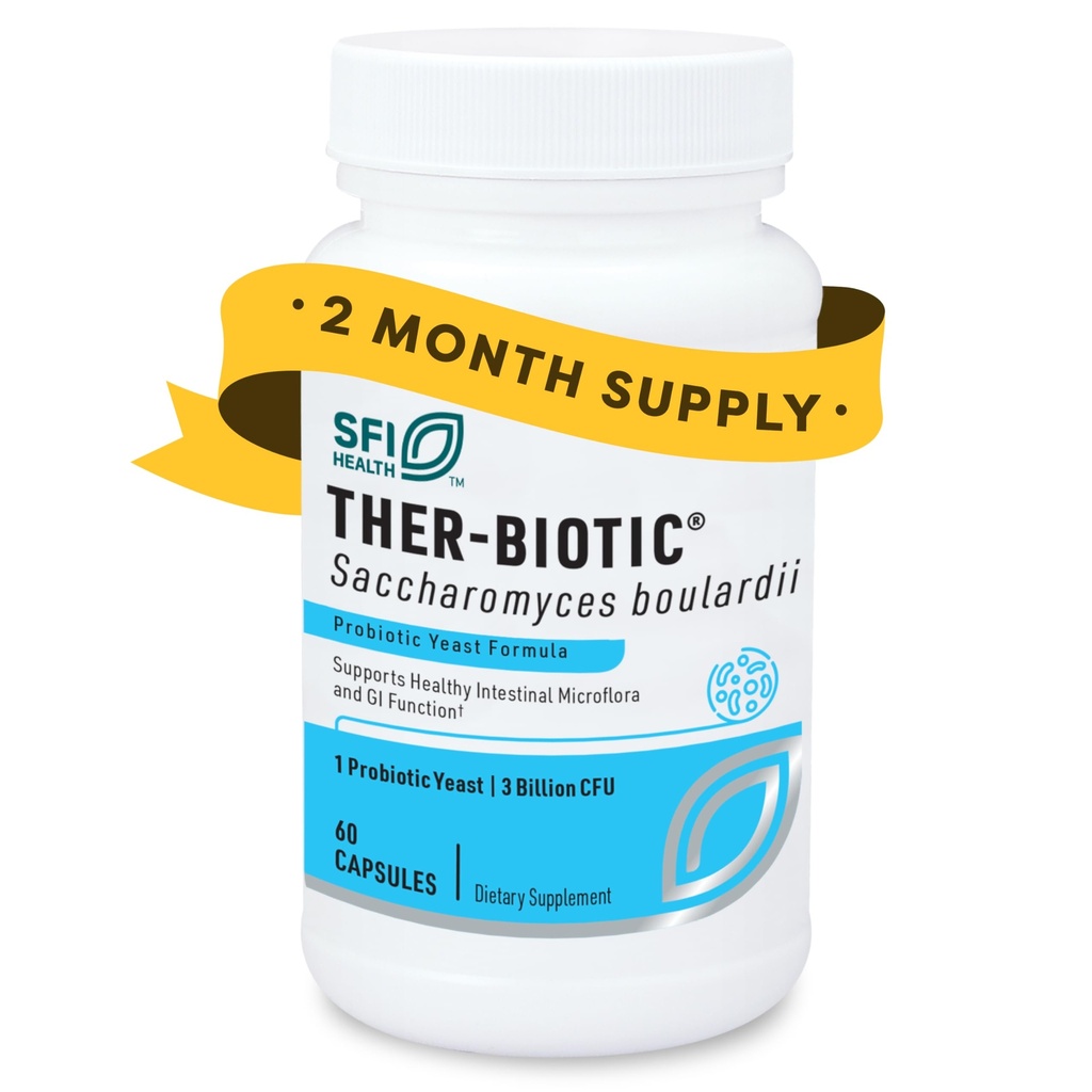Klaire Labs SFI Health Ther-Biotic Saccharomyces Boulardii Probiotics for Women & Men - S Boulardii Probiotics for Digestive Health & Immune Support - Υποστηρίζει Υγιεινή Εντερική Χλωρίδα (60 Κάψουλες)