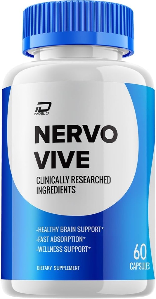 Nervo Vive Brain Supplement Capsules – NervoVive All-Doğal Maksimum Güç Formülü Gelişmiş Hafıza ve Oda Pilleri için Vive Nervo Destek ve Yorumlar (1 Pack – 60 Capsules)