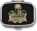 Μεταλλικό 2 Διαμέρισμα Pill Organizer Ταξίδι φιλικό Φορητό συμπαγές κουτί χάπι Χαριτωμένο θήκη χάπι για να κρατήσει τις βιταμίνες / Fish Oil / Συμπληρώματα / Meds / Tablet για Purse / Pocket (Arsenic Poison)