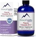 HoneyCombs Vitamin B3 Niacin Supplement Liquid Drops - Erkekler ve Kadınlar için Yüksek Potency Vitamin B3 Sıvı Ödevler - Digestive System, Skin, Tongue, Enerji ve Daha Fazlası - Vegan Niacin Drop (16 Fl oz)