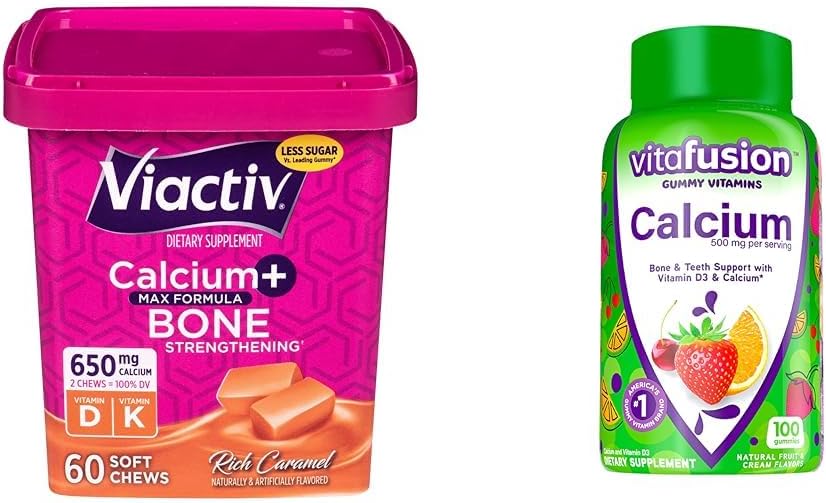 Viactivdis Chews & vitafüzyondis Gummies, 60 Chews & 100 Count - Bone & Teeth Health Supplements