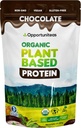 Opportuniteas Organik Bitki Temel Protein Tozu, 20g Vegan proteini Pea, Riley ve Rice, No Sugar, Non-GMO, Gluten-Free, Creamy Chocolate, 1 lb