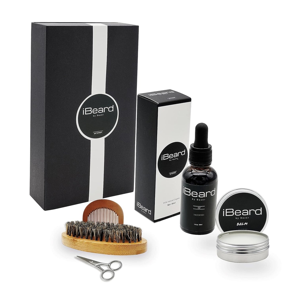 Beard Oil ile Ayıd Büyüme Kit, Beard Rotor, Scisssors, Beard Balm ve Wood Comb Perfect Beard Grooming Kit for Men