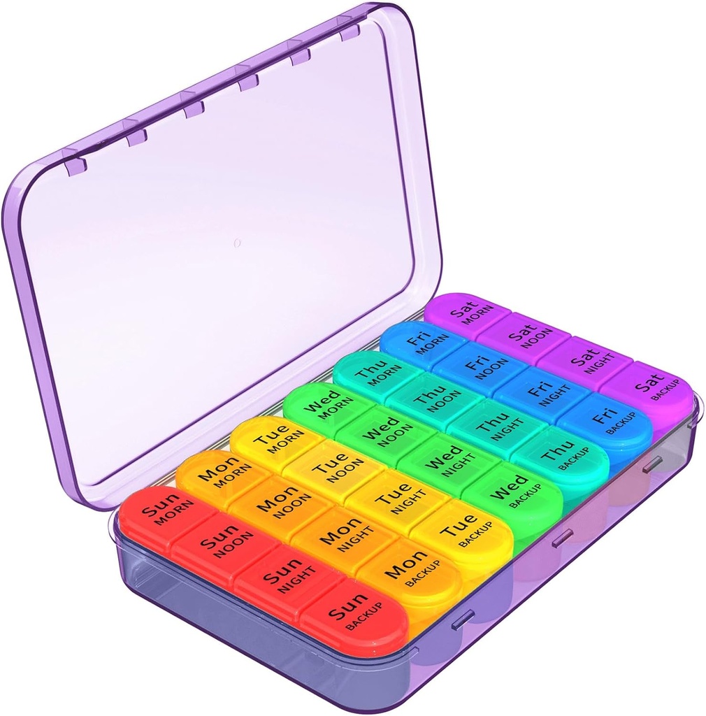 Daviky Weekly Pill Organizer 4 φορές την ημέρα, μεγάλο κουτί 7 ημερών Χάπια Φορητό για ταξίδια, ιατρική Organizer Box με αφαιρούμενα μεμονωμένα χάπια για να κρατήσει βιταμίνες, συμπληρώματα και φαρμακευτική αγωγή