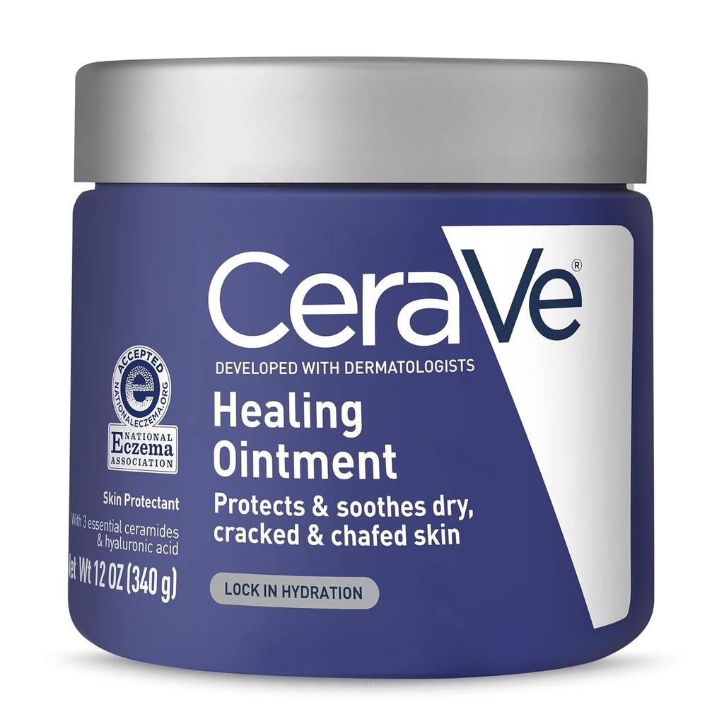 CeraVe Ointment, Hydrating Skin Protectionant with oilatum, Hyaluronic Acid & Ceramids, Face & Body Skin Barrier For Cracked, Chafed, Kuru Skin, Fragrance Free & Lanolin Free, 12 Oz