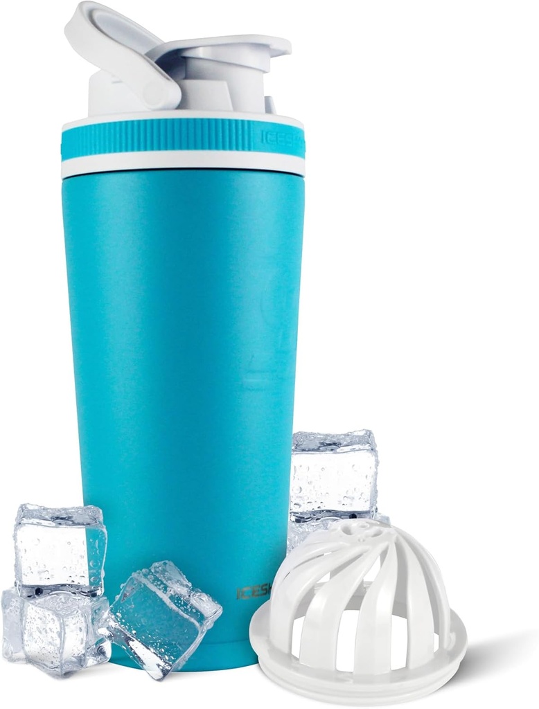 Buz Shaker, paslanmaz çelik Shaker Şişe | 26oz, Karayipler | 30+ Saatler için Soğuk Savaş | Twist-on Agitator | Odor-Free Şişe Protein Shakes, Water, Smoothies, Cocktails