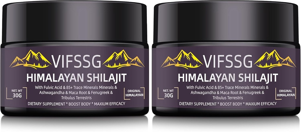 700 Mg Shilajit Supplement, Natural Organic Shilajit Wear Supplement, Shilajit Himalaya Organik, Altın Sınıf Doğası Enerji Desteği için 4 in-1 Kompleks, 60 Grams, 2Pack