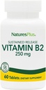 NaturesPlus Vitamin B2 (Riboflavin) - 250 mg, 60 Vegetarian Tablets, Sustained Release - Natural Energy & Metabolism Booster, Promotes Overall Health - Gluten-Free - 60 Servings