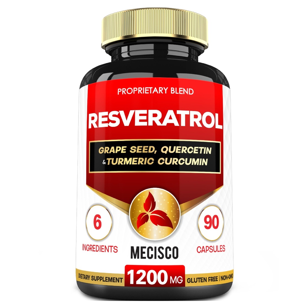 Trans Resveratrol συμπλήρωμα με σπόρους σταφυλιού, γαϊδουράγκαθο γάλακτος, και περισσότερα - Resveratrol - 6 Herbal Supports για το ανοσοποιητικό σύστημα, την υγεία της καρδιάς, τη διαχείριση του σώματος - 90 κάψουλες