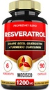 Trans Resveratrol συμπλήρωμα με σπόρους σταφυλιού, γαϊδουράγκαθο γάλακτος, και περισσότερα - Resveratrol - 6 Herbal Supports για το ανοσοποιητικό σύστημα, την υγεία της καρδιάς, τη διαχείριση του σώματος - 90 κάψουλες