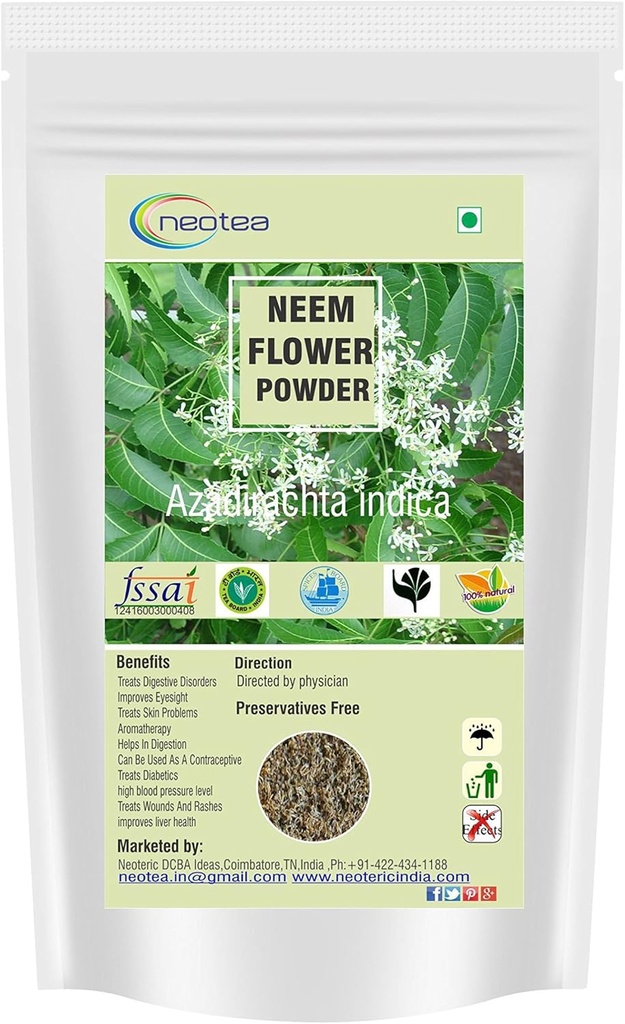 Neotea Azadirachta Indica Neem Flower Toz Veppam Poo 200 GM | Neem Flower (Veppam) Toz | Pure & Herbal (Neem) Pushpam Poo | Premium & Organik Hint Lilac Flower Poo | Premium & Organik Hint Lilac Flower Poo