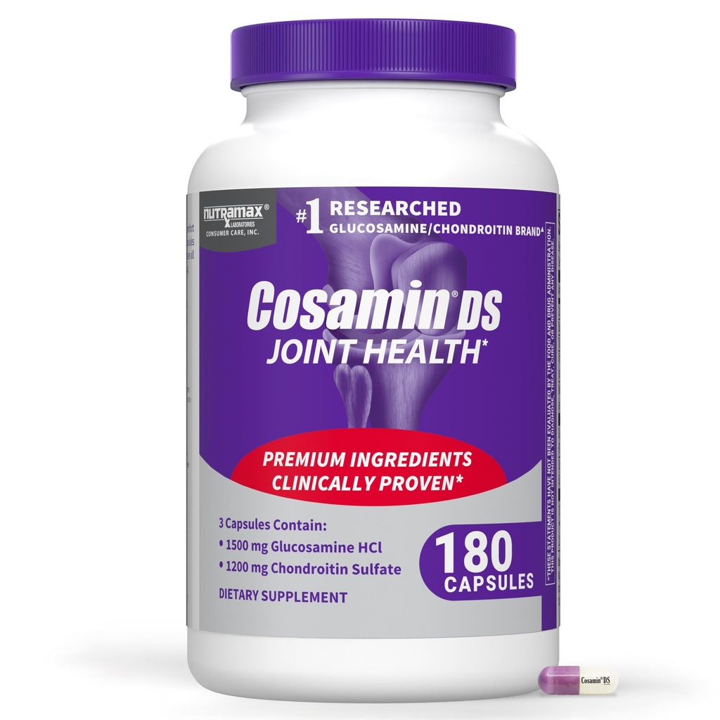 Nutramax Laboratories Cosamin® DS Joint Health Supplement with Glucosamine & Chondroitin for Men’s & Women's Joint Health, 180 Κάψουλες