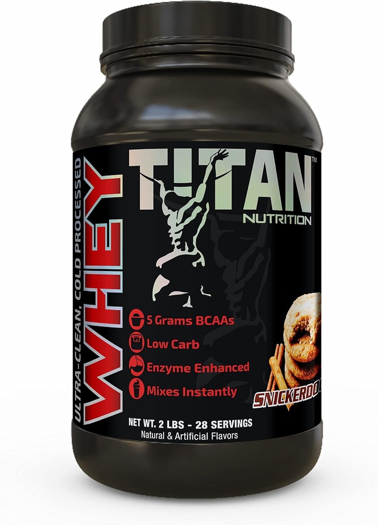 Titan Whey Protein Toz - Premium, Hızlı-Absorbing Protein, BCAAs, & Digestive Enzymes Per Servis - Destekler Lean Kas Mass & Optimal Digestion - 2 Pounds, Snickerdoodlele