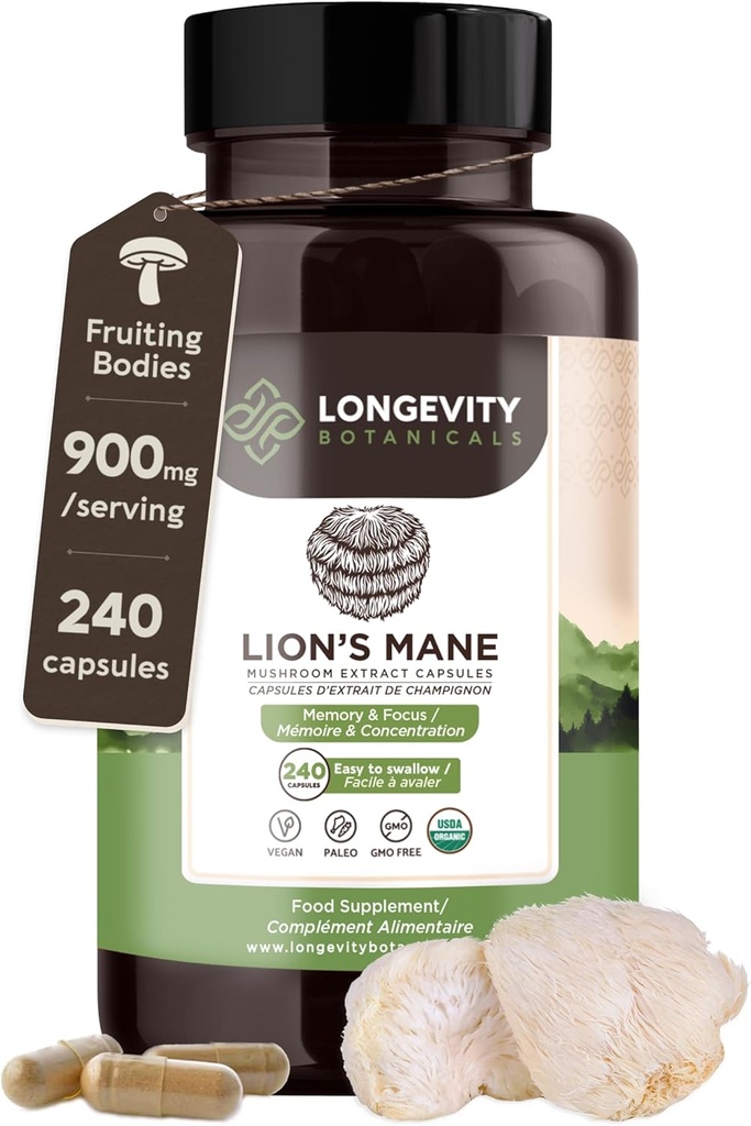 Lion’s Mane Mushroom Extract Κάψουλες (240) 