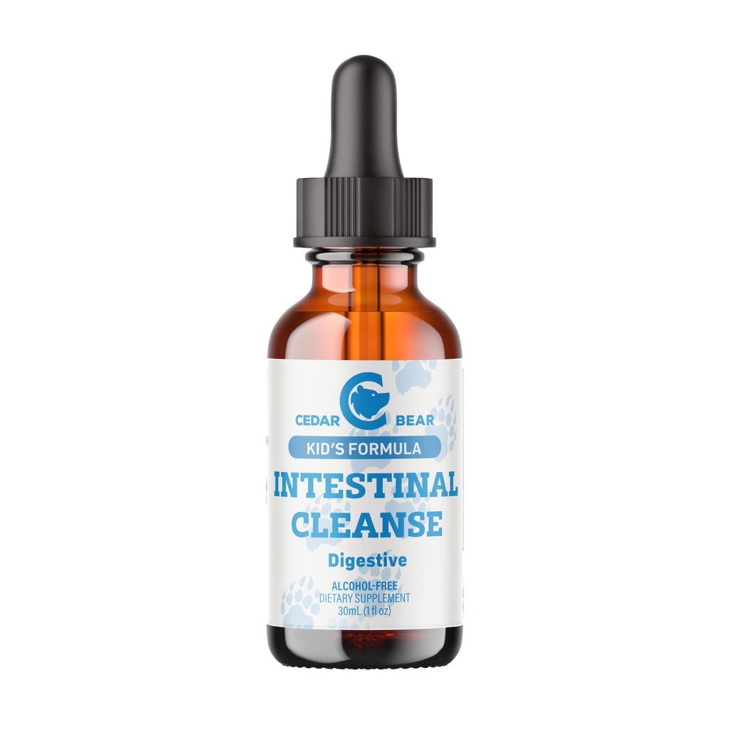 Cedar Bear - Çocuklar için Intestinal Cleanse, Sıvı Herbal Supplement for Detox and Digestive Cleanse with Natural Herbs, Alkol Özgür Gut Cleanse Drops for Children, 1 fl oz / 30 ml