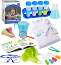 UNGLINGA Kids Science Deney Kit with Lab Coat Scientist Kostüm Elbise ve Rol Play Oyuncakları Erkek Kızlar Çocuk Noel Doğum Günü Partisi