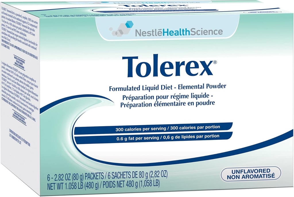 Tolerex-Flavor Unflavored Calories 300 / 300 ml Ambalaj 2.82 oz Packet - 6 Kutu