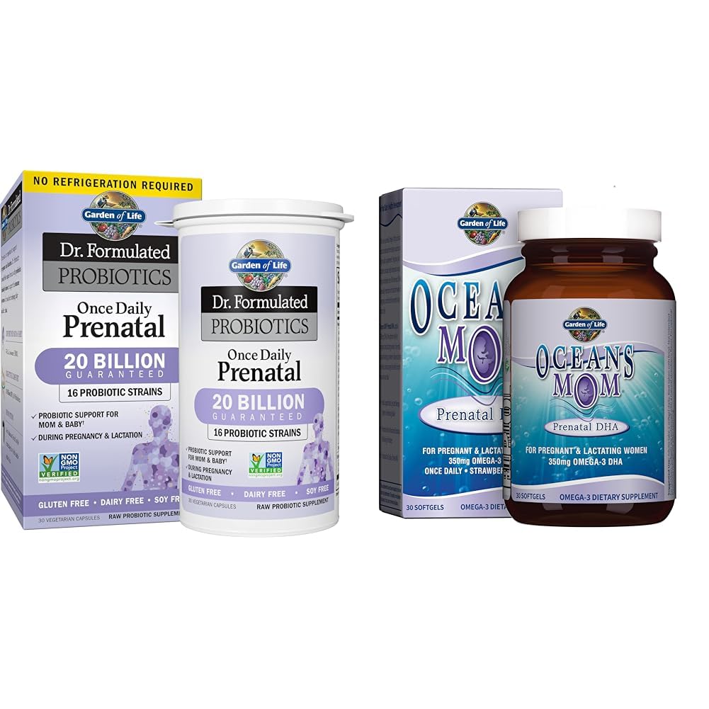 Yaşam Bahçesi - Dr. Formulated Probiyotiks Once Daily Prenatal & Oceans Mom Prenatal Fish Oil DHA, Omega 3 Fish Oil Supplement