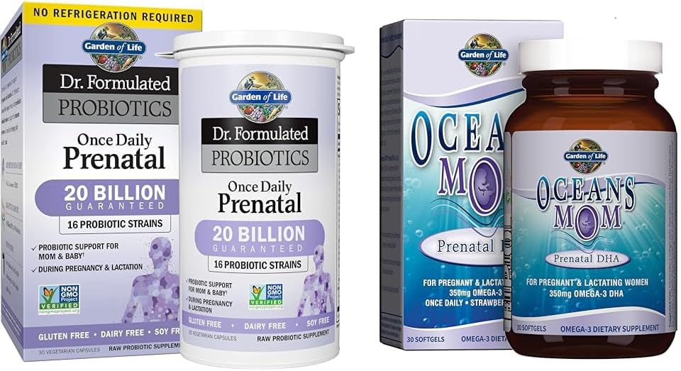 Yaşam Bahçesi - Dr. Formulated Probiyotiks Once Daily Prenatal & Oceans Mom Prenatal Fish Oil DHA, Omega 3 Fish Oil Supplement