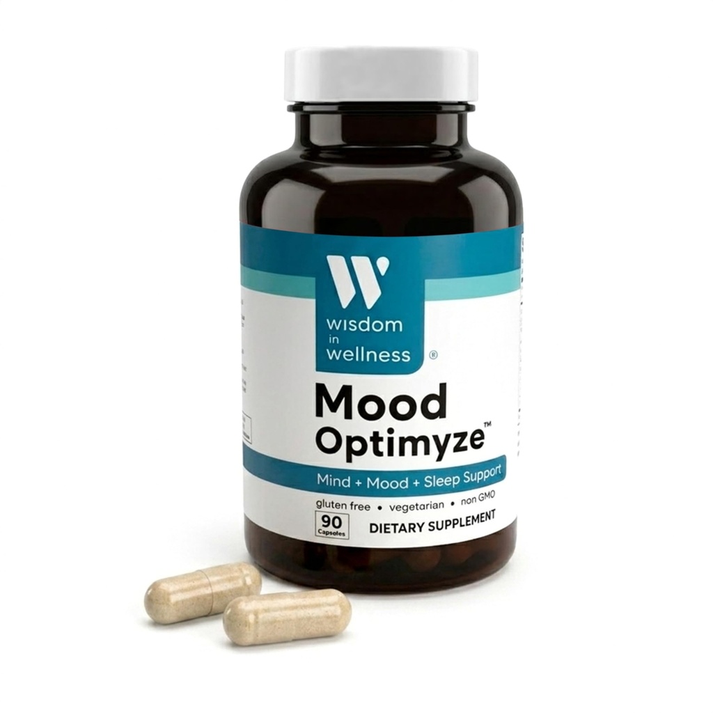 The Wellness Mood Optimyze - 90 Mood Support Supplement Capsules - Soothing Support Supplement - Mind, Sleep & Mood Support Pills - Gluten Free & Non GMO Wellness and Relaxation Supplement Supplement Supplement