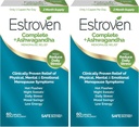 Estroven Complete + Ashwagandha Multi-Συμπτώματα Εμμηνόπαυση συμπλήρωμα για τις γυναίκες - Κλινικά Αποδεδειγμένα συστατικά Παρέχετε Εμμηνόπαυση Ανακούφιση & Νυχτερινές Ιδρώσεις + Hot Flash Relief* - 4 Μήνες Προμήθεια (Pack of 2)