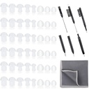 48 Adet İşitme Aid Tips İşitme Aid Domes Universal Domes for Earbud Tip Değiştirme, BTE Ses Amplifier Aksesuarlar ve 7 Adet Temizlik Araçları ile Velvet Bag