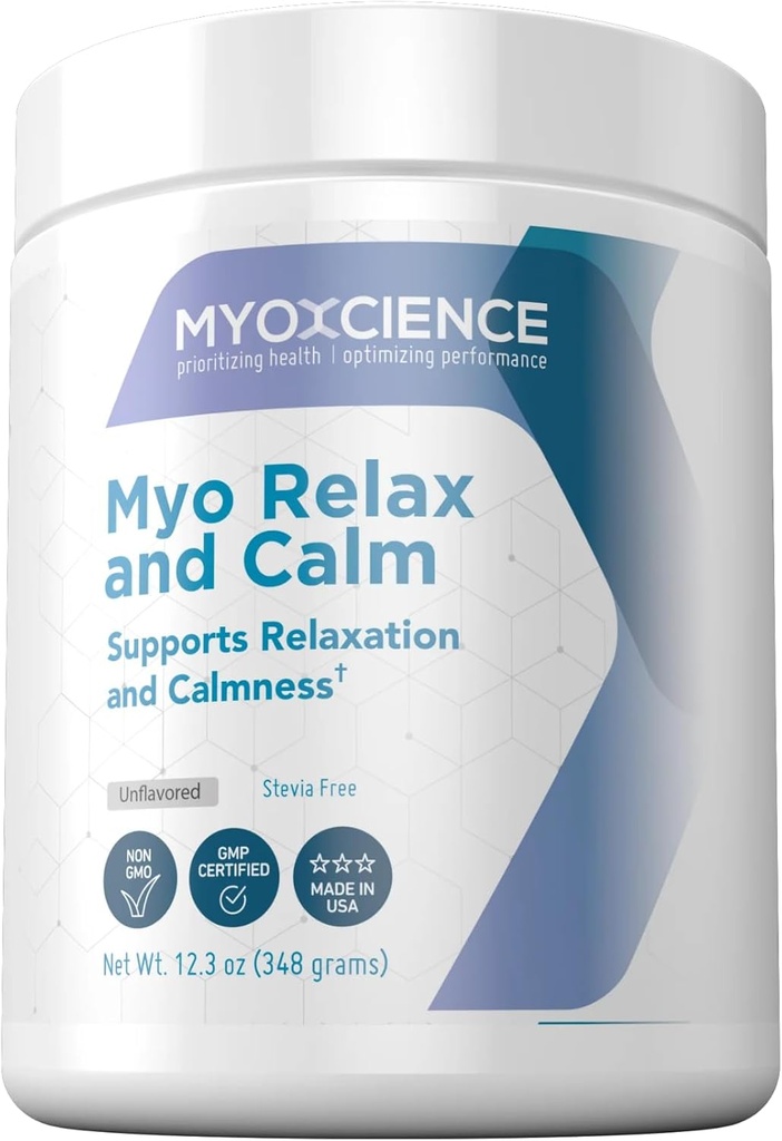 Myo Relax & Calm | Myo-Inositol, L-Theanine, Taurine, Magnezyum & GABA | Destekler Uyku, Nörotransmitter & Hormon Destek (Unflavored) (60 Hizmet)