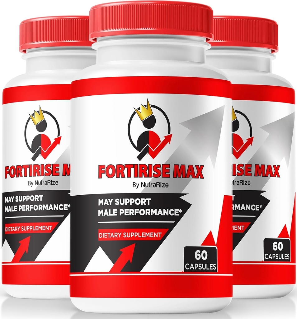 (3 Pack) Max, Erkekler için Resmi Fortirise Max - Destekler Stamina ve Enerji Seviyeleri, Tüm Doğal Formula Performansı ve Genel Sağlık, Fortirise Max Pills Review (180 Capsules)