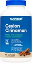Nutricost Organic Cinnamon (Ceylon Cinnamon) 1.200 mg Servis, 150 Capsules - Gluten Free, Non-GMO