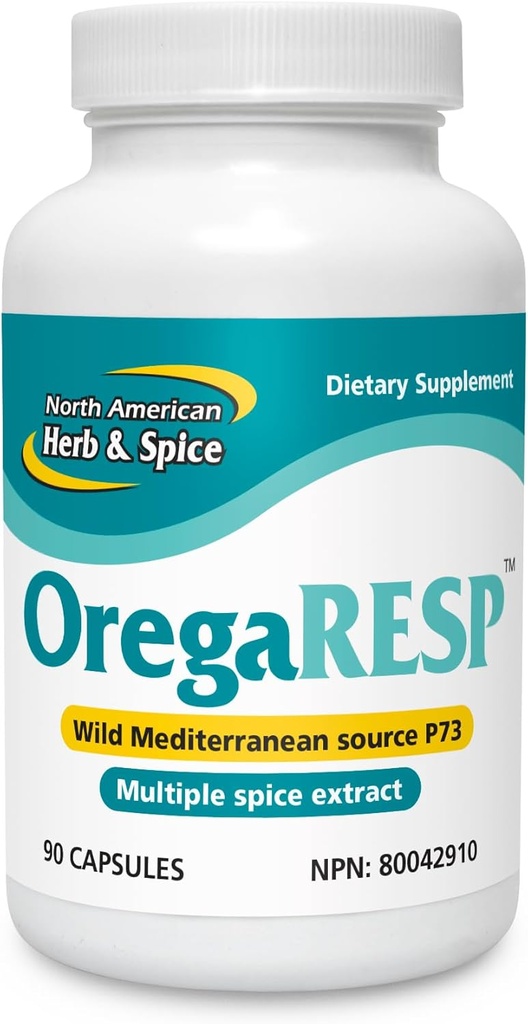 NORTH AMERICAN HERB & SPICE OregaResp - 90 Veggie Capsules - Immune & Respiratory Health - Cumin, Sage, Oregano Oil - Çocuklar ve Evcil hayvanlar için Güvenli, Sigara içilmeyen
