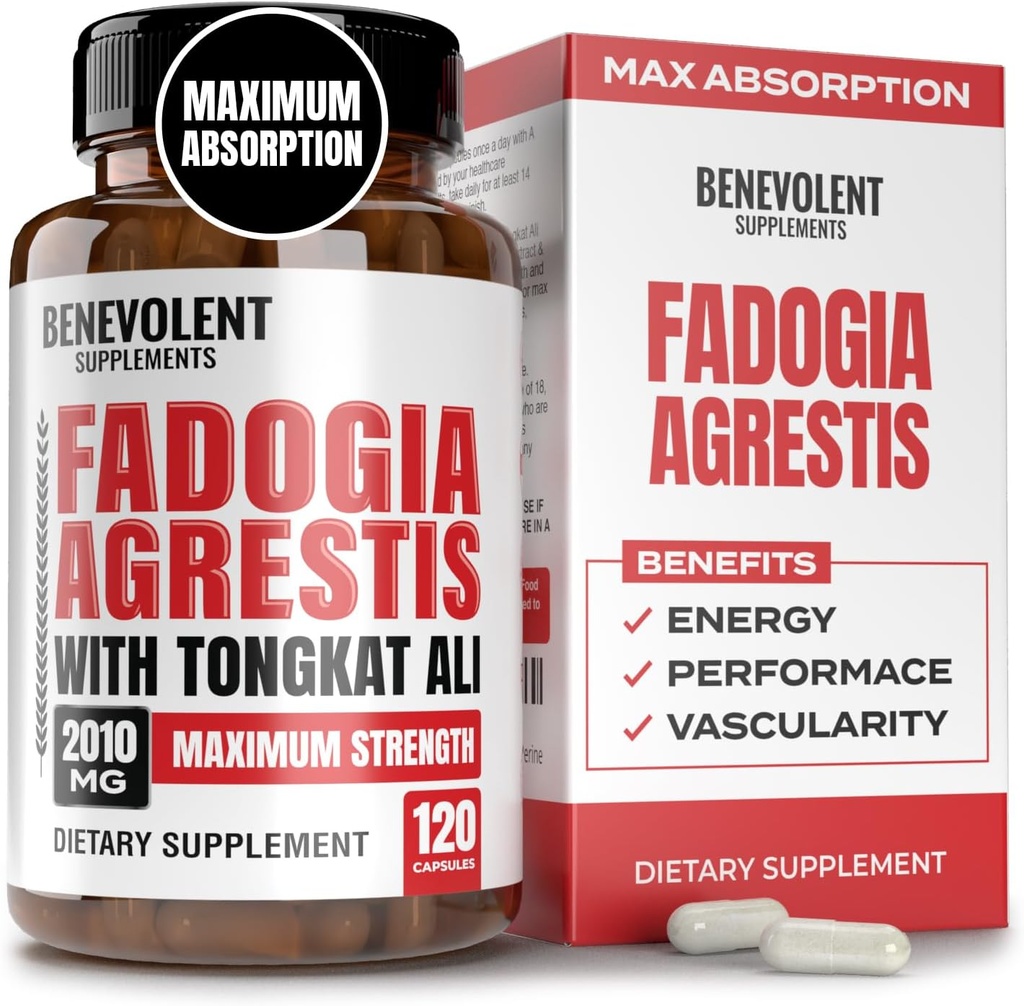 Fadogia Agrestis 1500 mg [En yüksek çözünürlükte] + BioPerine®, Tongkat Ali ile Yüksek Apsiyon Tamamı için - Stamina, Lean Muscle growth & Recovery, Boosts Drive 3rd Party Tested 120 Capsules