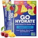 GoHydrate Instant Hydration Toz Paketleri - Low sodyum Electrolytes Drink Mix - Natural Hydration Support, Sugar Free Electrolyte Flavored Toz İçecek D, 10 Packs, karma
