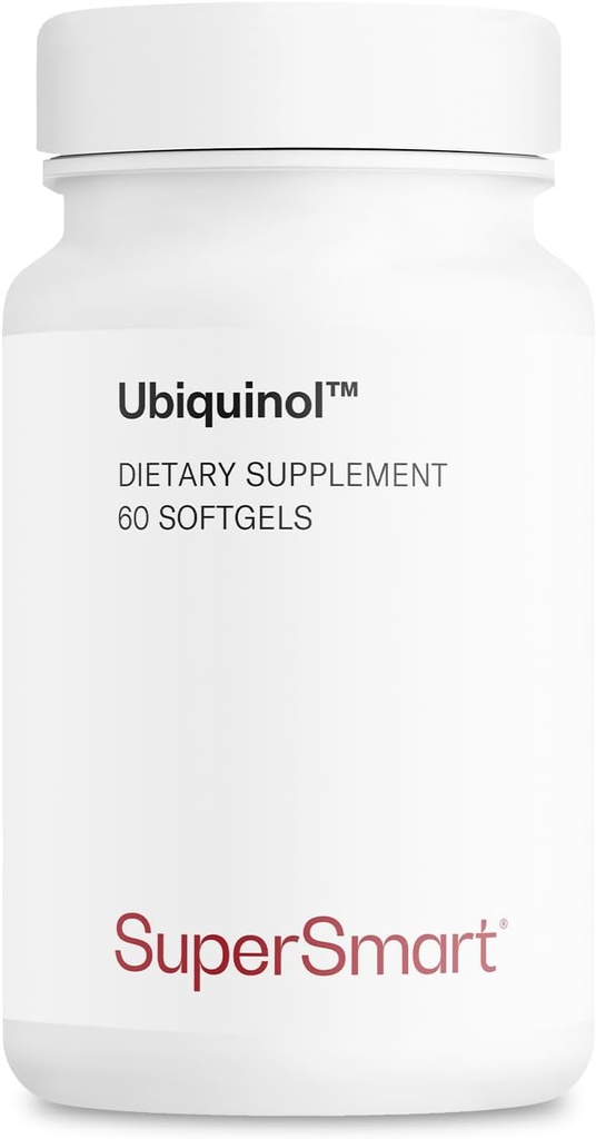 Supersmart Ubiquinol 200 mg per Day (High Abxia) - Patented Keneka CoQ10 Supplement - Active Form of Coenzyme Q10 | Non-GMO & Gluten Free - 60 Softgels
