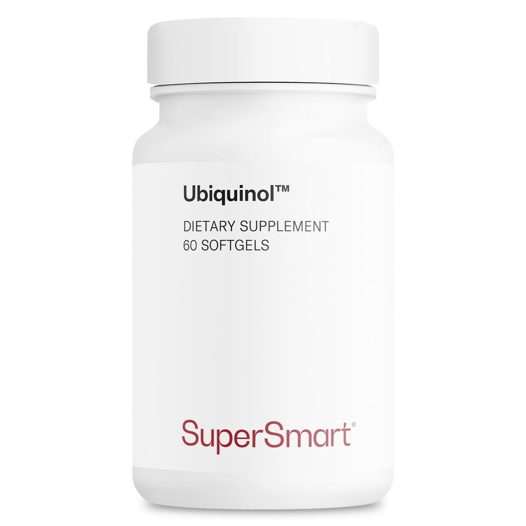 Supersmart Ubiquinol 200 mg per Day (High Abxia) - Patented Keneka CoQ10 Supplement - Active Form of Coenzyme Q10 | Non-GMO & Gluten Free - 60 Softgels